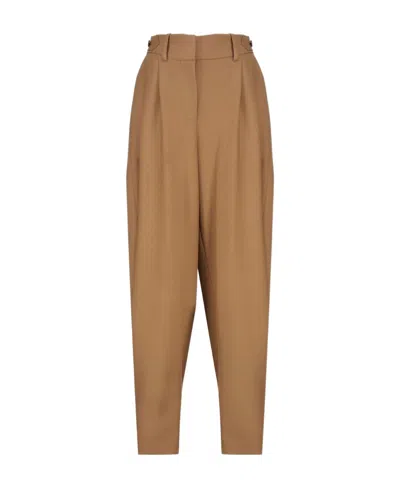 Stella Mccartney Pleated Casual Pants In Brown