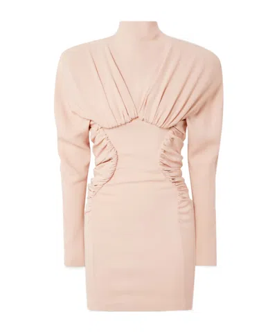 Stella Mccartney Pleated Crepe Mini Dress In Pink