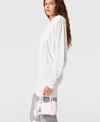 Stella Mccartney Pleated Crewneck Long-sleeve Mini Dress In White