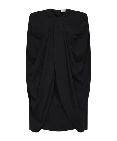 Stella Mccartney Cape-style Pleated Mini Dress In Black