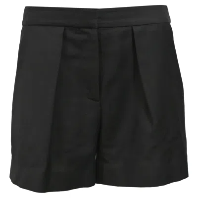 Stella Mccartney Pleated High-rise Tailored Shorts In Black Wool