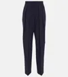 Stella Mccartney Pleated High-rise Wide-leg Pants In Ink