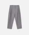 Stella Mccartney Pleated High-rise Wool Pants In Light Gray Melange