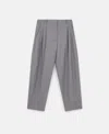Stella Mccartney Pleated High-rise Wool Pants In Grey