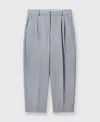 Stella Mccartney Flannel Cropped Pleated Trousers In Mist