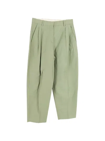 Pre-owned Stella Mccartney Pleated High-waisted Trousers In Green