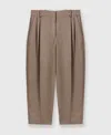 Stella Mccartney Pleated Houndstooth Wool Trousers In Brown