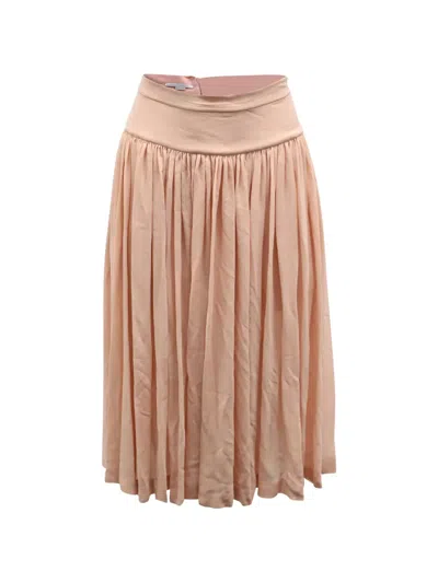 Pre-owned Stella Mccartney Pleated Midi Skirt In Pink