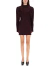 Stella Mccartney Pleated Mini Dress In Brown