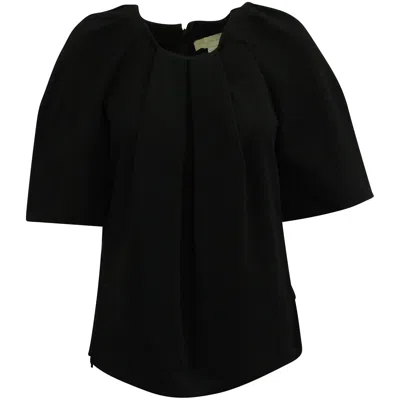 Stella Mccartney Pleated Neckline Top In Black Cotton