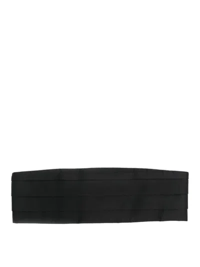 Stella Mccartney Pleated Satin Belt In Black
