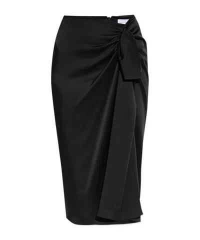 STELLA MCCARTNEY STELLA MCCARTNEY GATHERED SATIN MIDI SKIRT