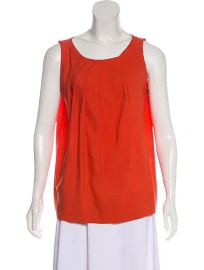 Pre-owned Stella Mccartney Pleated Sleeveless Top In Orange