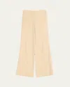 Stella Mccartney Pleated Straight-leg Flare Trousers In Sand