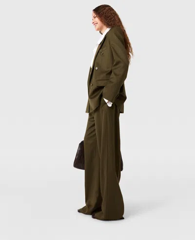 Stella Mccartney Pleated Straight-leg Trousers In Brown