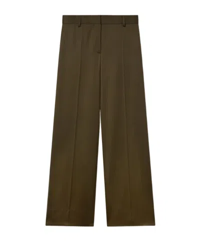 Stella Mccartney Pleated Straight-leg Trousers In Green