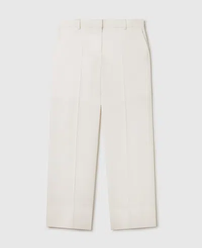 Stella Mccartney Pleated Straight-leg Trousers In White