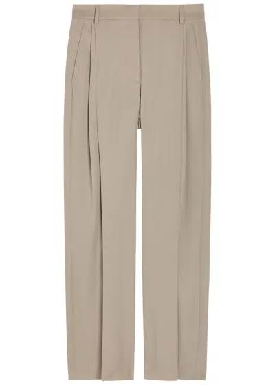 Stella Mccartney Pleated Straight-leg Trousers In Gray