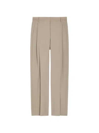 Stella Mccartney Pleated Straight-leg Trousers In Neutral