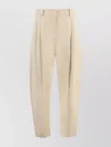Stella Mccartney Pleated Tailored Trousers For Women In Brown For Ss24