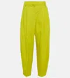 Stella Mccartney Pleated Tapered Linen-blend Pants In Lime