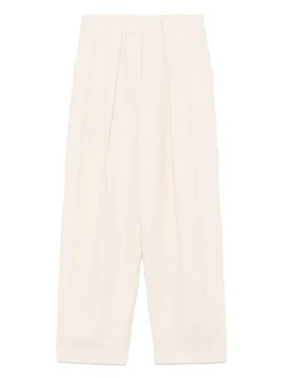 Stella Mccartney Pleated Trousers In Neutral