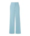 Stella Mccartney Satin Dropped Waist Straight Wide Leg Pants In Blue