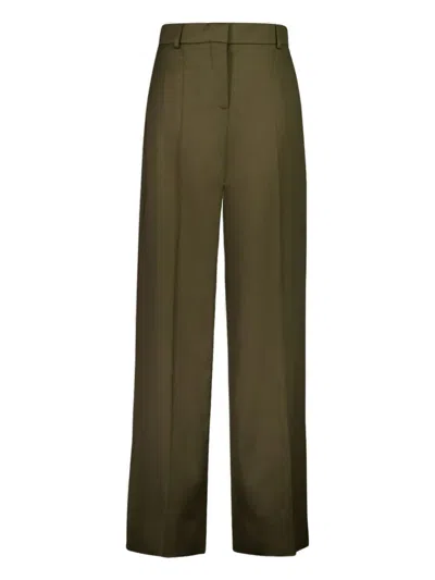 Stella Mccartney Shiny Tailoring Loose Trousers In Green
