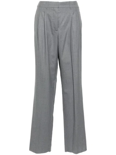 Stella Mccartney Pleated Wool Trousers In Light Moss