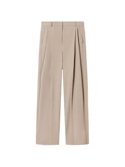 Stella Mccartney Pleated Wool Trousers In Neutral