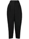 Stella Mccartney Ladies Black Pleated Wide-leg Wool Trousers In Schwarz