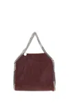 Stella Mccartney Plum Shaggy Deer Mini Tote With Diamond-effect Chain In Brown