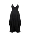 Stella Mccartney Plunge-neck Draped Midi-dress In Black