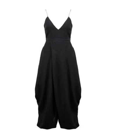 Stella Mccartney Plunge-neck Draped Midi-dress In Black