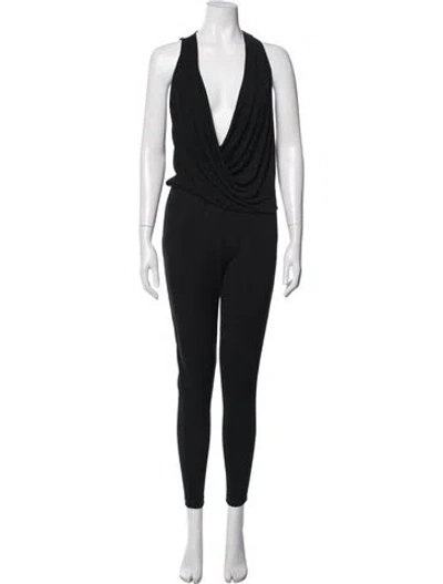 Pre-owned Stella Mccartney Plunge Neckline Jumpsuit In Black