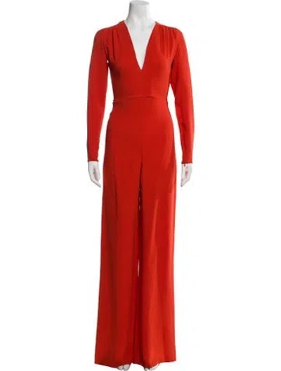 Pre-owned Stella Mccartney Plunge Neckline Jumpsuit W/ Tags In Orange