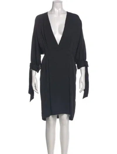 Pre-owned Stella Mccartney Plunge Neckline Knee-length Dress In Gray