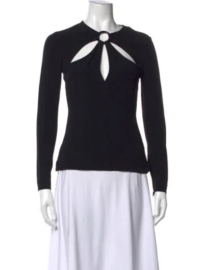 Pre-owned Stella Mccartney Plunge Neckline Long Sleeve Top In Black