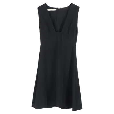 Stella Mccartney Plunge Neckline Mini Dress In Black Viscose