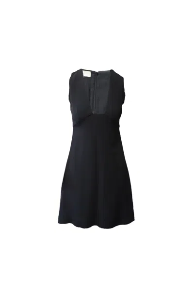 Stella Mccartney Plunge Neckline Mini Dress In Black Viscose