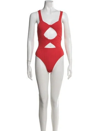 Pre-owned Stella Mccartney Plunge Neckline Sleeveless Bodysuit In Red