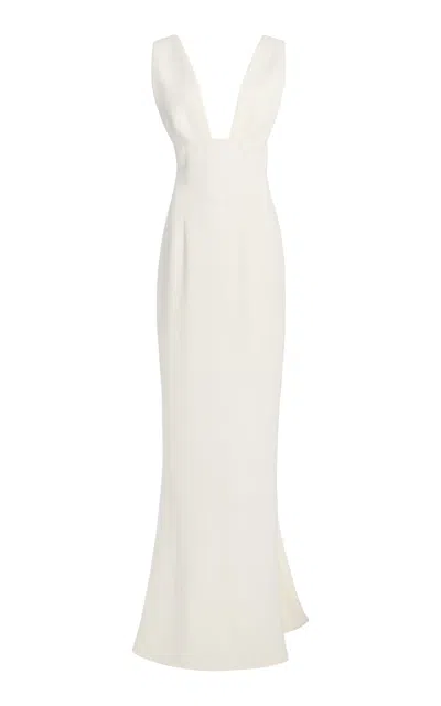 Stella Mccartney Plunged Stretch-crepe Gown In White