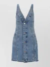 Stella Mccartney Stella Mc Cartney Light Blue Plunging V Neck Dress