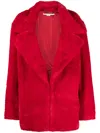 Stella Mccartney Oversized-collar Short Coat In Red
