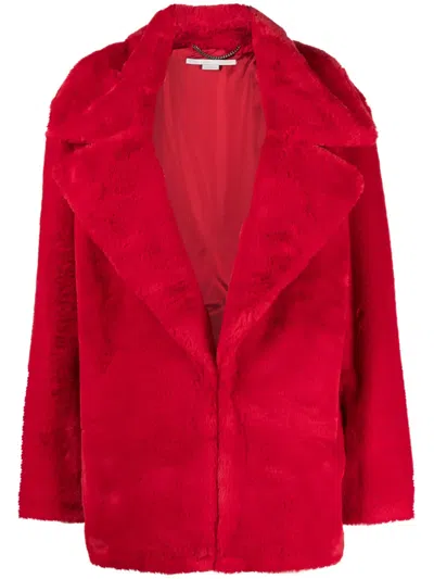 Stella Mccartney Oversized-collar Short Coat In Red
