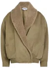 Stella Mccartney Oversized Teddy-trimmed Blouson Jacket In Brown
