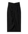 Stella Mccartney Ruched Wrapped Midi Skirt In Black