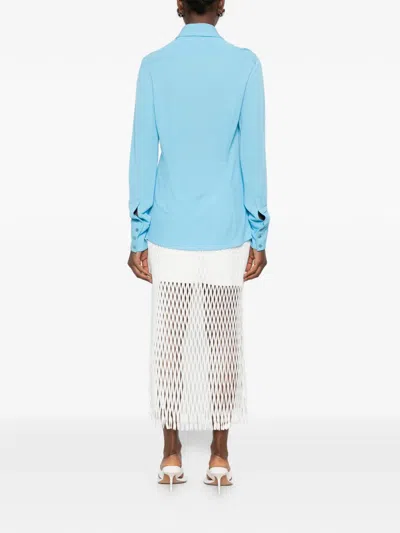 Stella Mccartney Point-collar Shirt In Blue