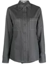 Stella Mccartney Pointed-collar Flannel Shirt In Grey