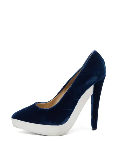 Pre-owned Stella Mccartney Pointed-toe Platform Pumps In Blue